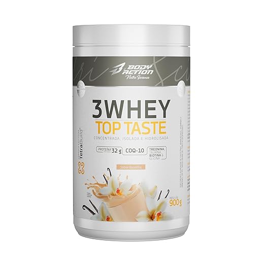 3 Whey Top Taste 900g Sabor Baunilha Bodyaction