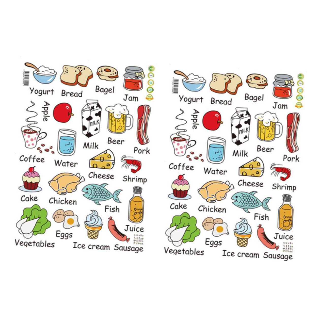 Autocollants de réfrigérateur et stickers muraux de cuisine végétaux viande