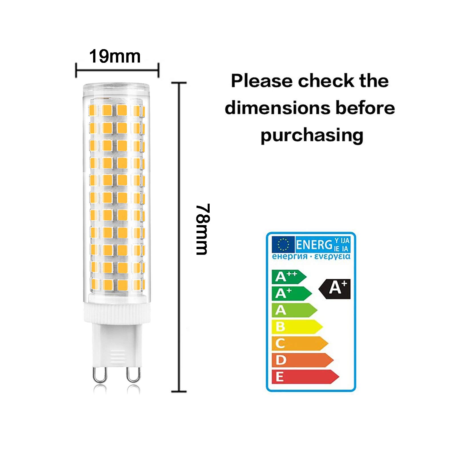 Ampoule LED G9 15 W Ampoules LED Maïs à intensité variable, Ampoules G9 150 W Ampoules halogènes G9 équivalentes 3000 K Ampoules LED G9 en céramique blanc chaud, 6 pièces