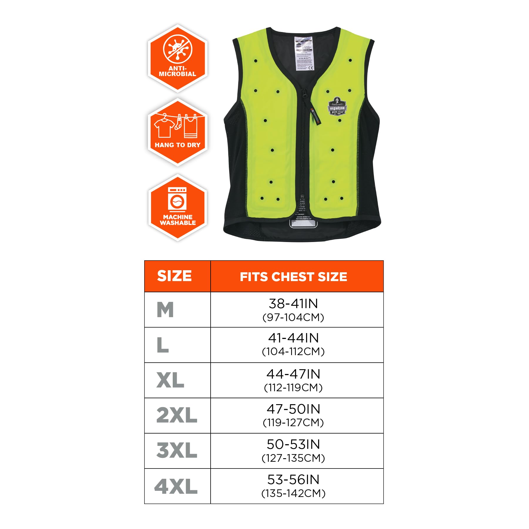 Ergodyne Trockene Verdunstungsfördernde Kühlweste Chill-its 6685 Gilet Mixte (lot de 1)