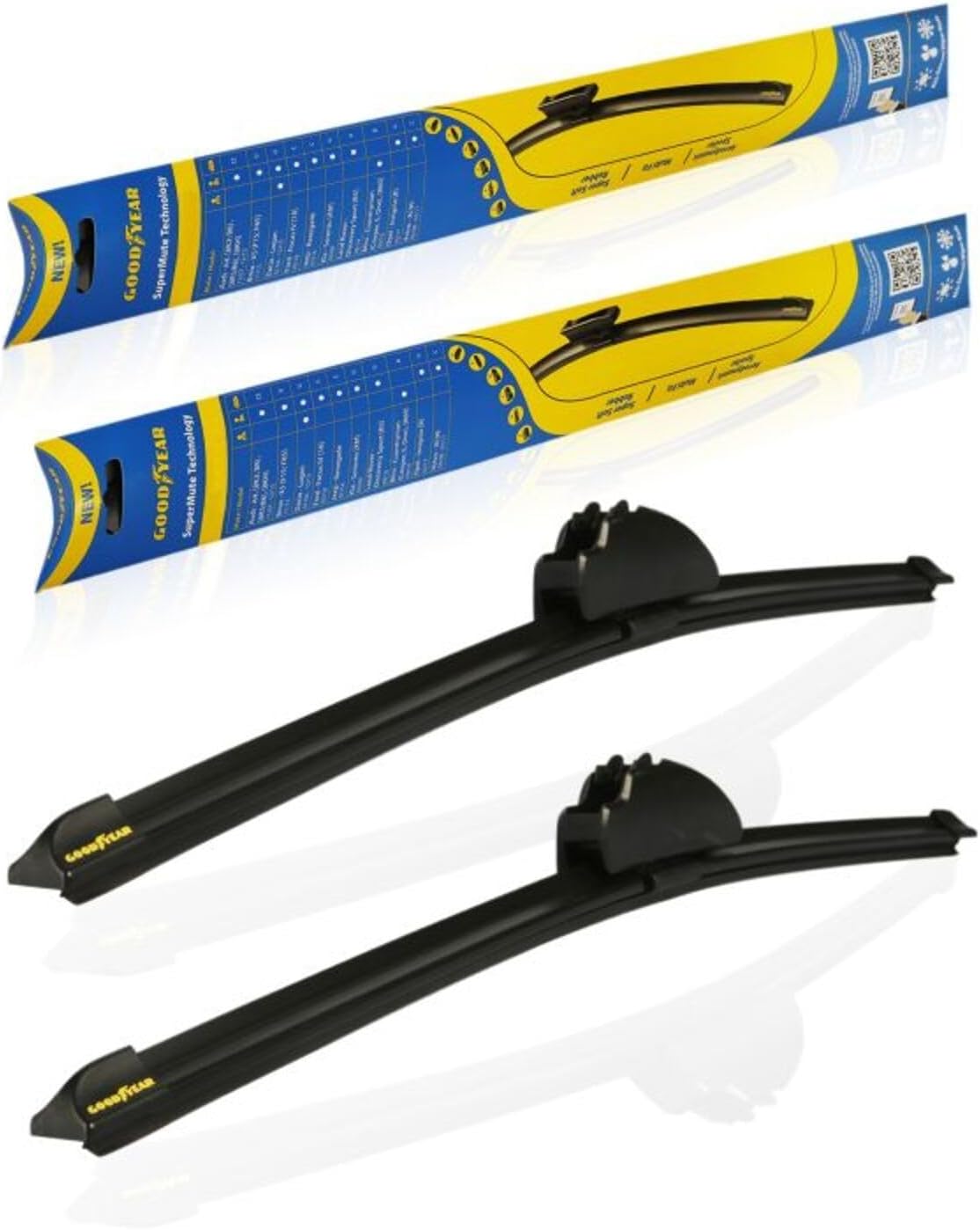 Tofaş Doğan Sedan 1982-2003 için Goodyear Supermute Muz Şekilli Silecek Bıçak Seti, 450 mm ve 400 mm Uzunluk