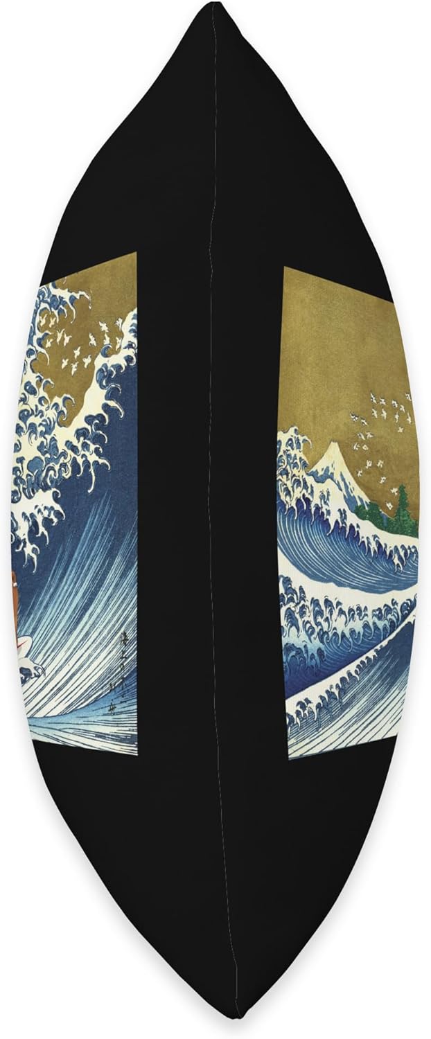 Cute Funny Retro Vintage Surfing a Great Wave Basenji Lover Throw Pillow