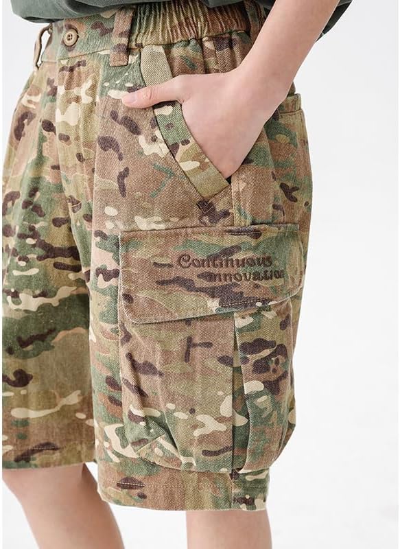 Unisex Baggy Camo Cargo Shorts for Men and Women, Hunting with Multi Pockets Cargo Jorts for Outdoor Work Urban Commuting