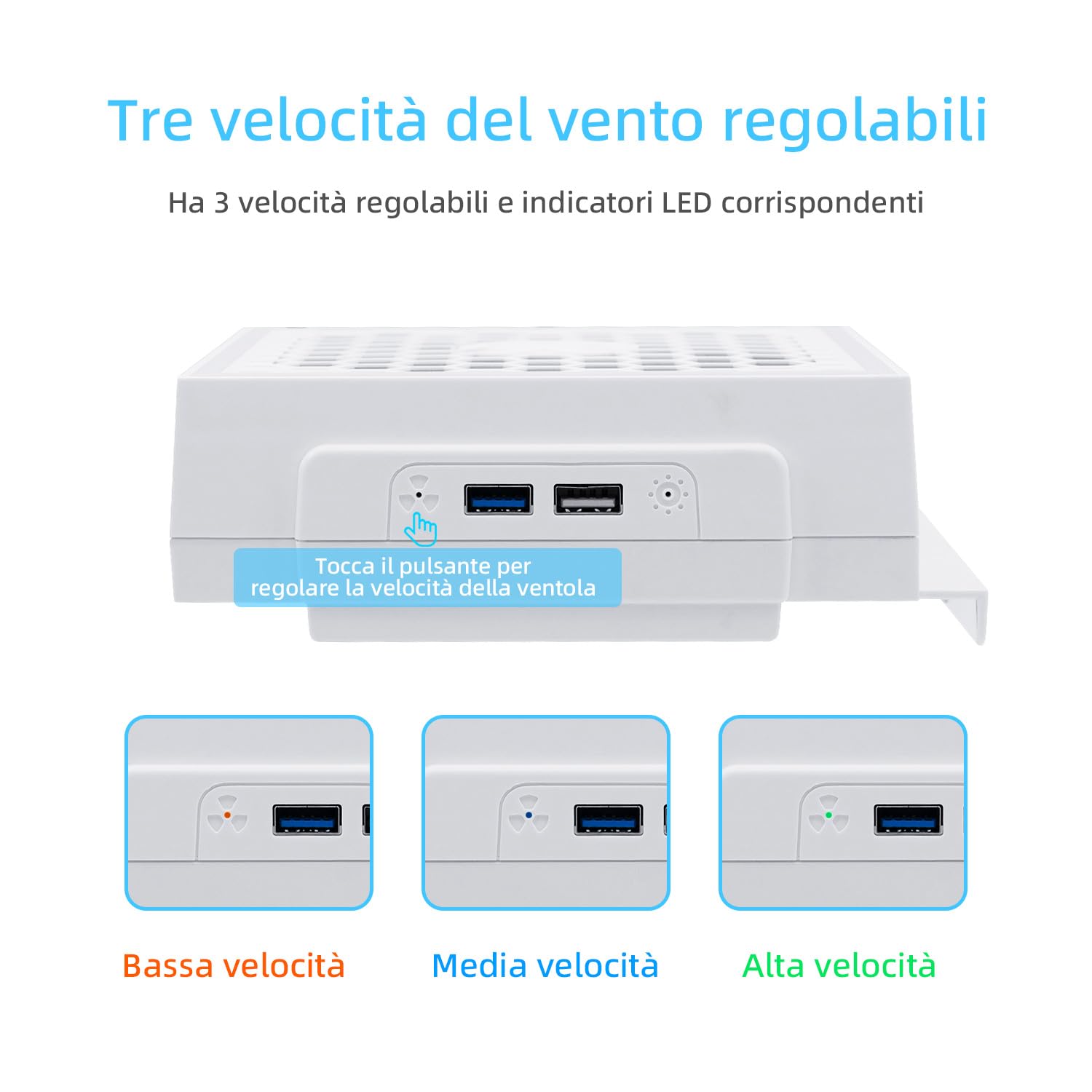 Mcbazel Ventola di Raffreddamento per Xbox Series S, Display a LED RGB, a Basso Rumore, 2 Porte USB Aggiuntive, Ventola di Raffreddamento Esterna a 3 Livelli per Console Xbox Series S