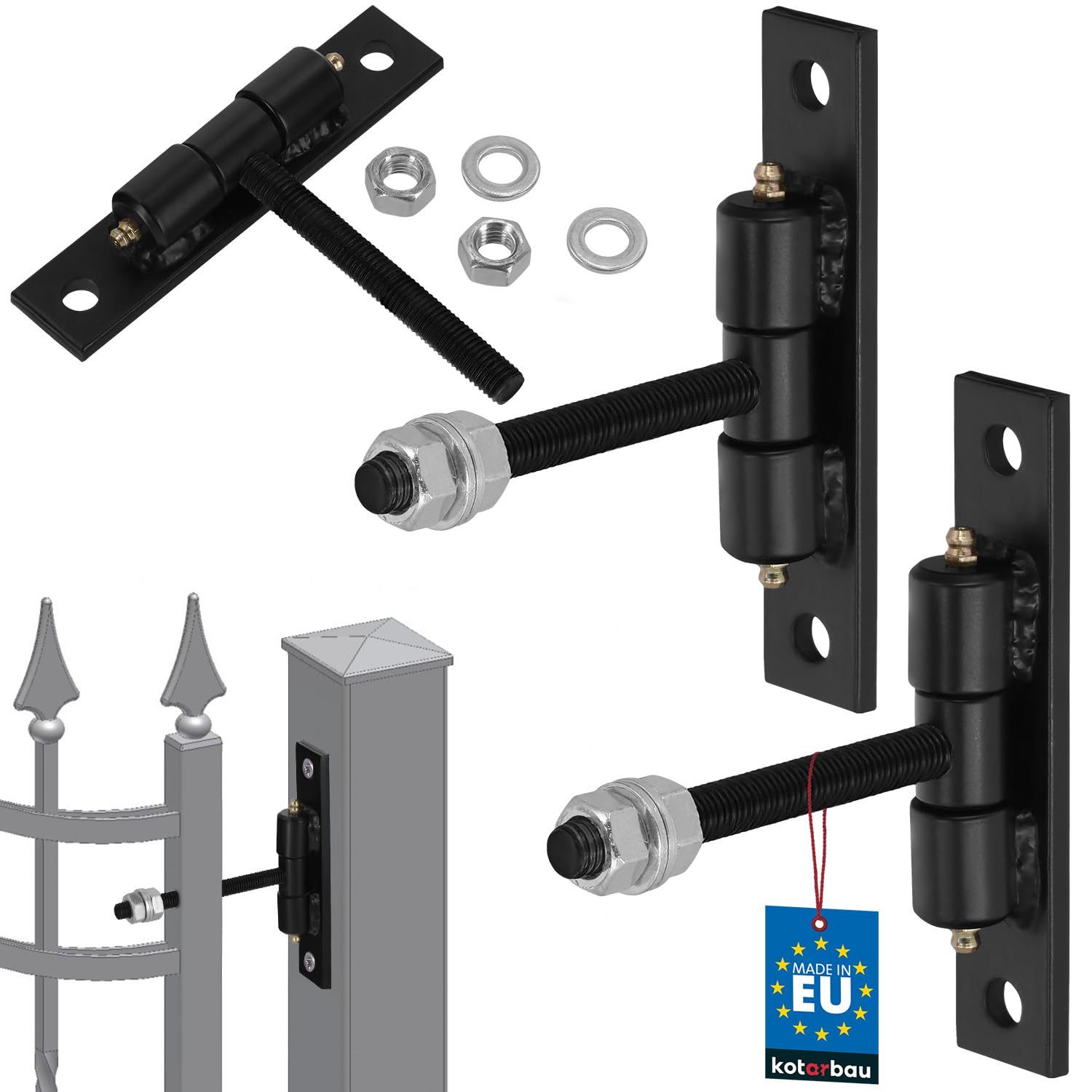 KOTARBAU® 2er Set Torband Einstellbar lang Schmiernippel Bolzenkugelgelagert für leichte Bewegung M12x100mm