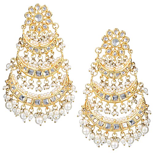 Accessher Chandbali Earrings Bollywood Jewelry Indian Earrings for Women Traditional Indian Jhumkas Indian Jewelry Earrings kundan earring Indian Jewelry for Women Jhumka Earrings for Women Jhumka Earrings for Women