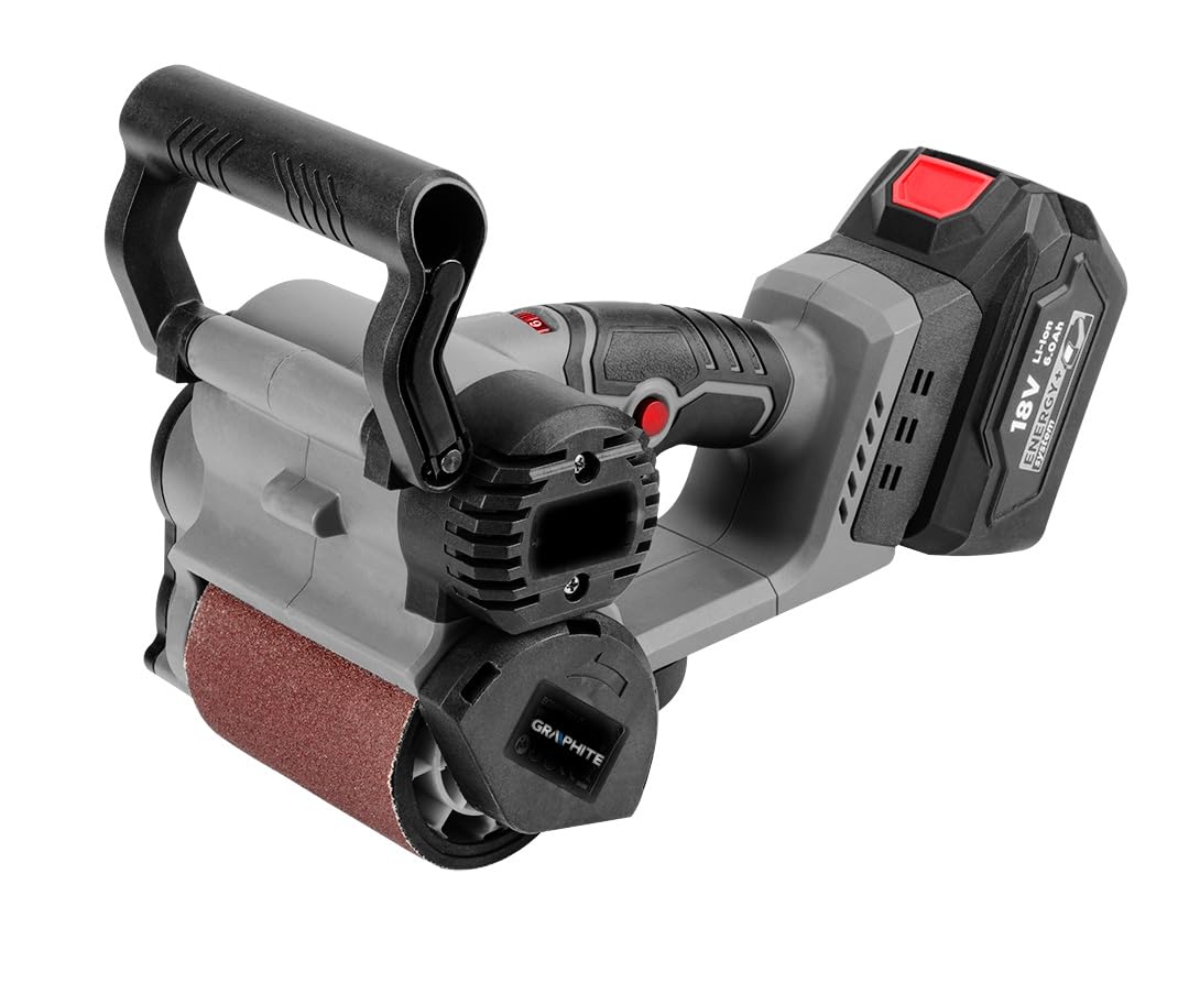 GRAPHITE Lijadora con batería de 18 V (sin batería) para lijar, pulir, satinar, 1500 – 3300 min, con rollo y papel de lija, pulidora