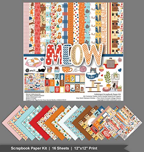 Meow Collection Double Side Scrapbook Paper Inkdotpot multicolore pour fabriquer des cartes