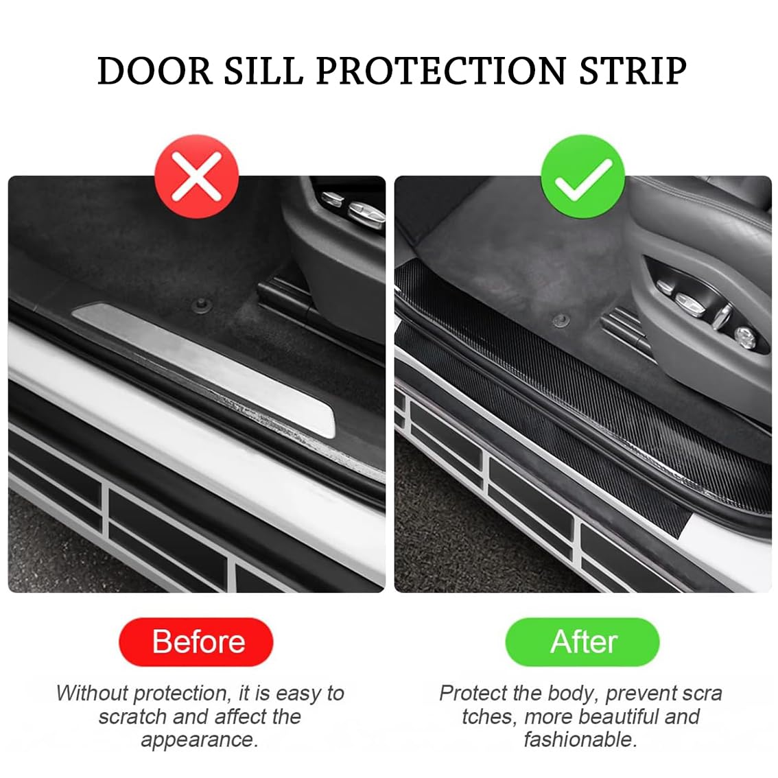 Cinta Protectora De Fibra De Carbono Para Coche 5cm - Autoadhesiva, Antiarrays, Para Puertas, Parachoques Y Laterales