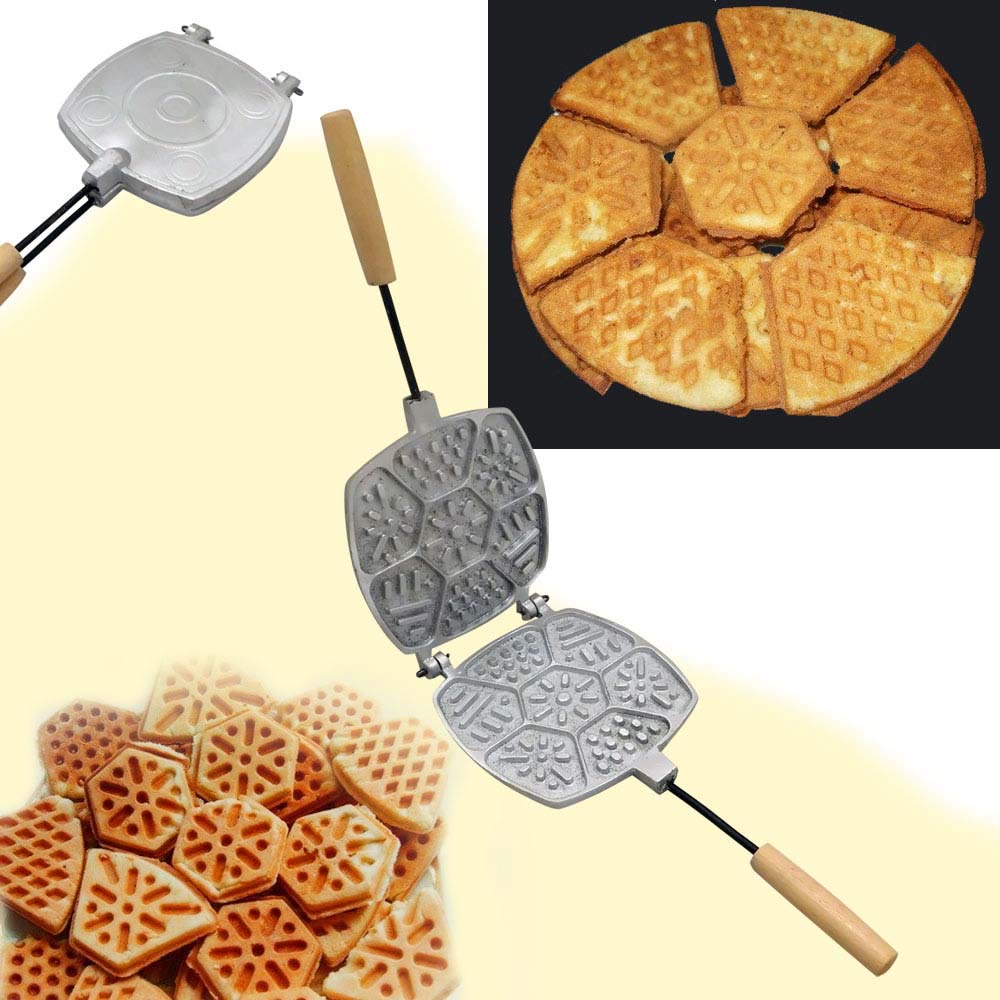 Mold Maker Sweet Waffles Baking Russian Cookies Waffle Cookie Form Aluminium Alloy Bakeware + Color Book with Russian Recipes