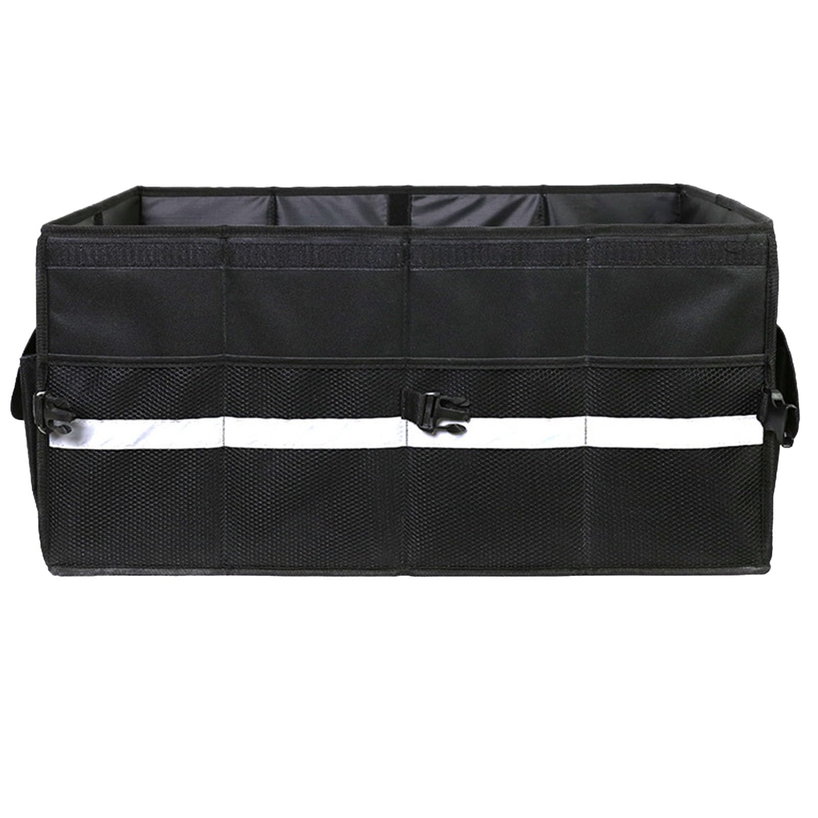 Asixxsix Organizer per Bagagliaio per Auto, Portaoggetti Pieghevole Pieghevole da 55 Litri con Coperchio in Tessuto Oxford Impermeabile e Fondo Antiscivolo, (Senza scomparto per scarpe Nero grande