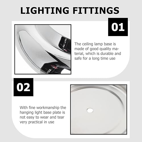 Miniatura 8 de Lurrose Placa de techo de metal, base de chasis, accesorios de luz colgante, toldo de luz, placa de techo para lámpara colgante o lámpara de araña