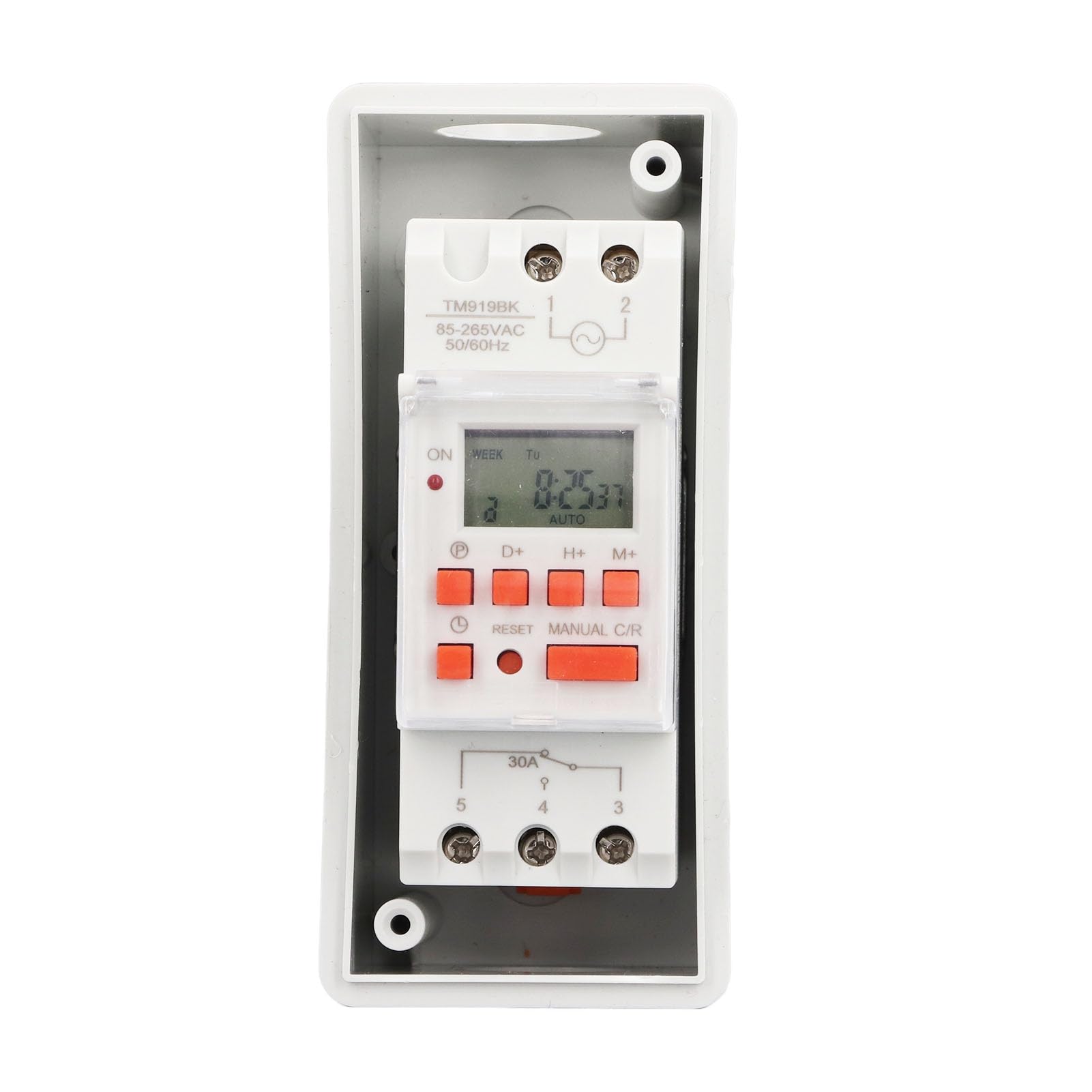 YUYTE Zeitschaltuhr Außenbereich Ip54 [Upgrade-Modell 2024] Zeitschaltuhr, Programmierbares 7-Tage-LCD-Display, Digitale mit 28 Ein-Aus-Zeitplänen und Box – für den Außenbereich und Hohe Leistung