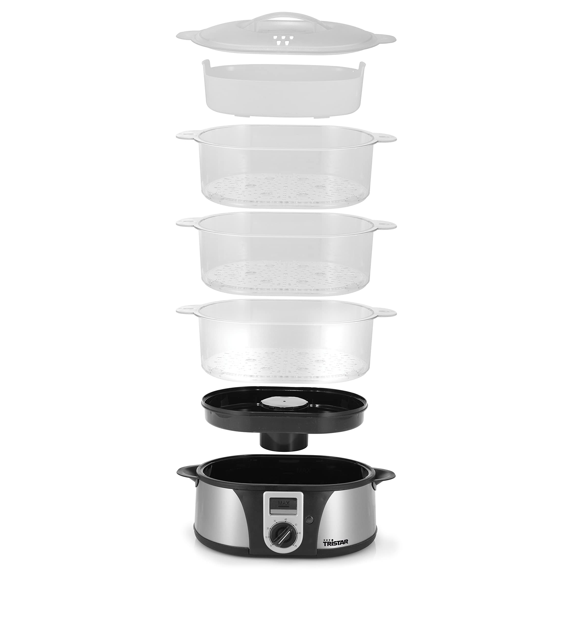 Tristar VS-3908 - Cocedora de vapor, capacidad 12 l, 3 piezas