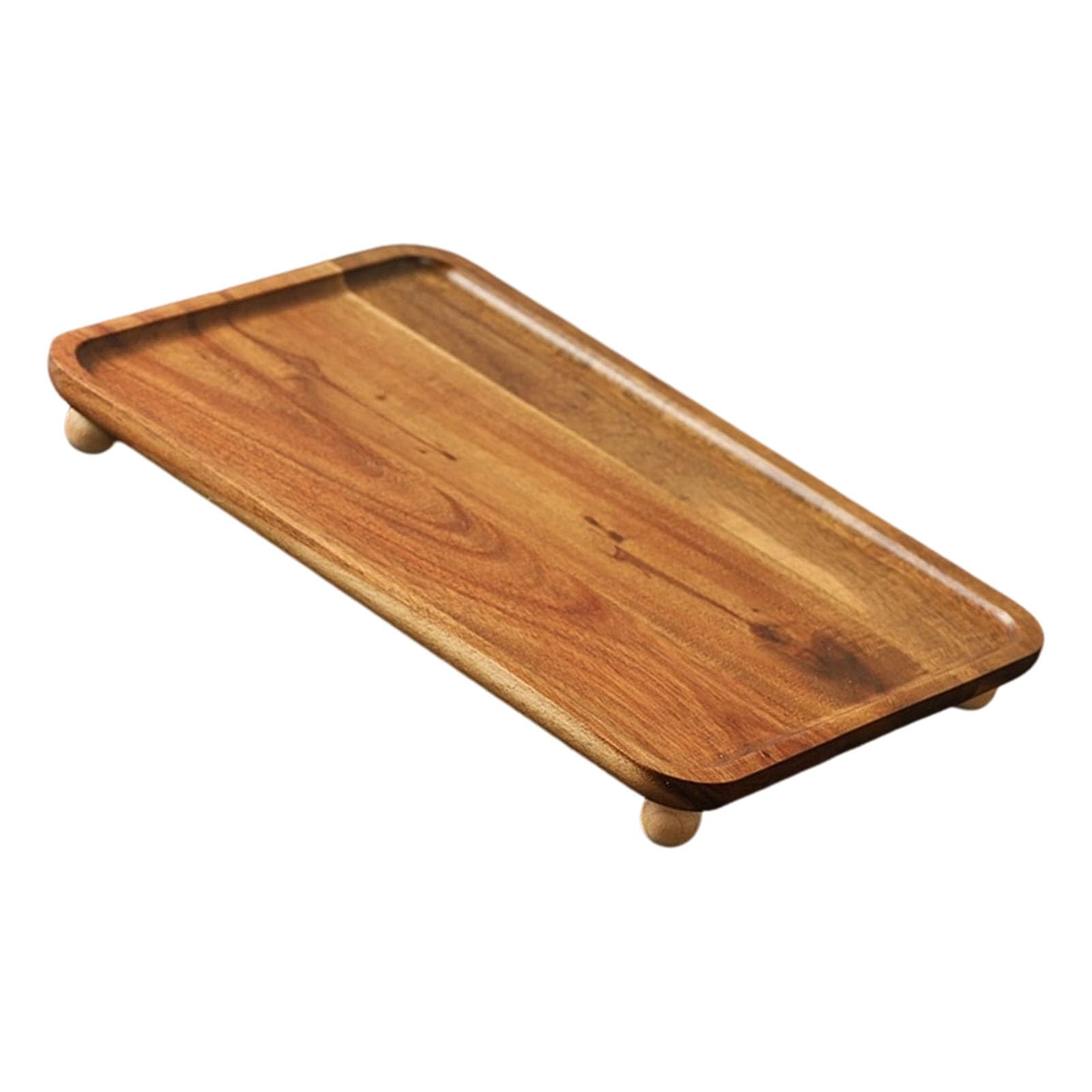 JSGHGDF Sturdy Wood High Foot Decorative Tray Multipurpose Organizers Rural Wooden Serving Tray for Home and Offices Essential Wooden Serving