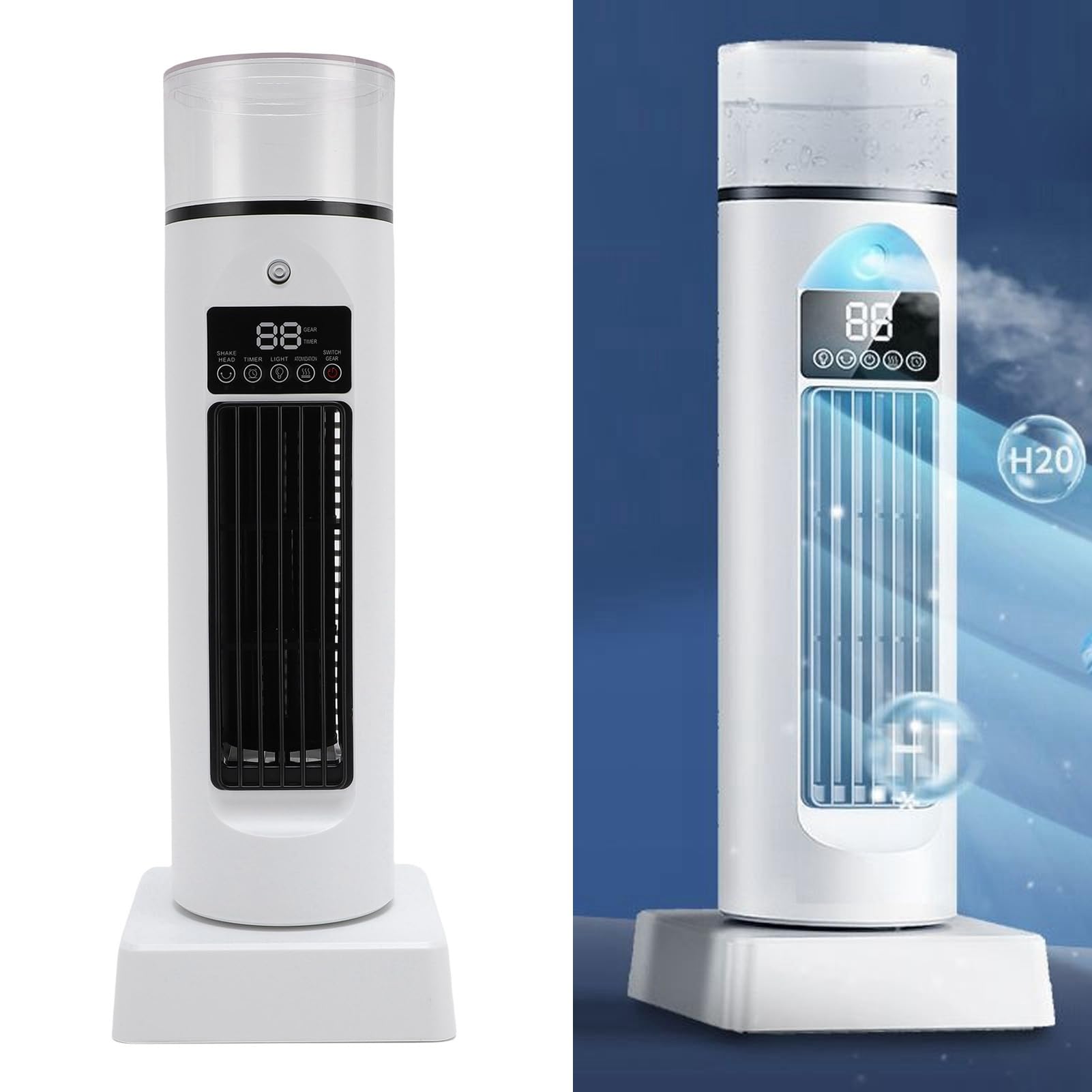 Ventilador de torre de mesa con control remoto, sin aspas, USB, silencioso, enfriador de aire, acondicionador, humidificador, 4 en 1, multifunción, para oficina, dormitorio,