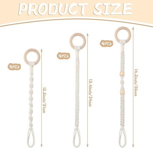 Miniatura 2 de Windyun Paquete de 12 extensores ajustables de macramé para colgar plantas, extensor de plantas colgantes, hecho a mano, extensión de cesta colgante