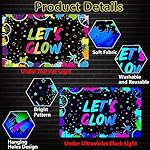 Glow Neon Birthday Backdrop - Let's Glow Banner for Black Light Themed Party Photography Background, Splatter Paint Photo Booth, 5.9x3.9ft (71 x 47 Inch) - Image 2