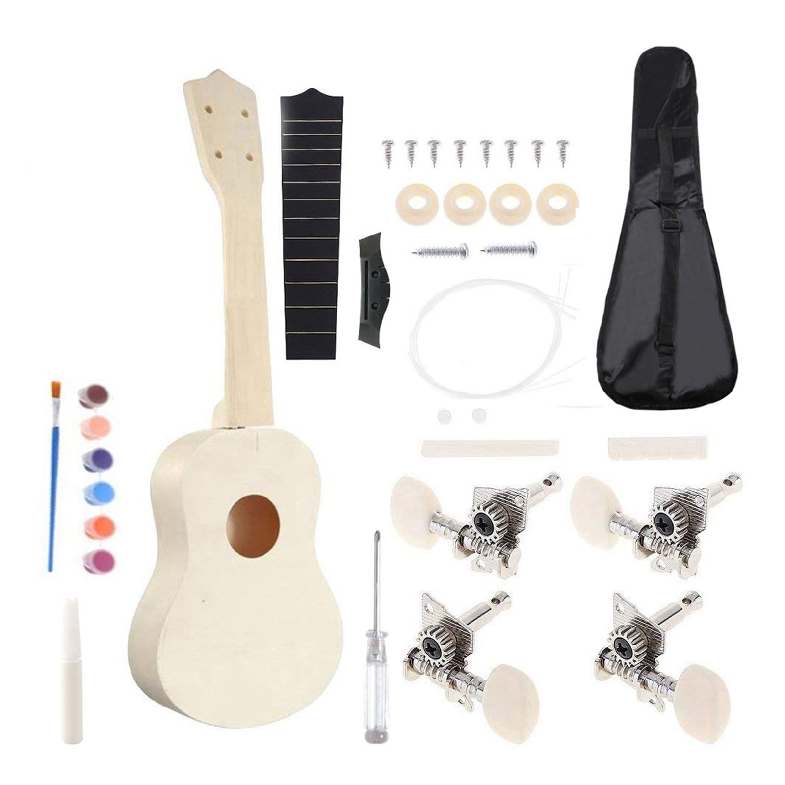 Przenośne Ukulele DIY Ukulele Ręcznie Zmontuj Małą Drewnianą Gitarę | Ukulele(Type 3)