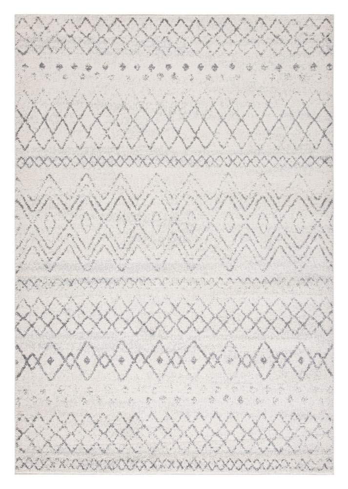 Safavieh Tapis Boho pour Salon, Salle à Manger, Chambre à Coucher - Madison Collection, Tapis à Poil Court, Ivoire et Anthracite, 91 X 152 cm