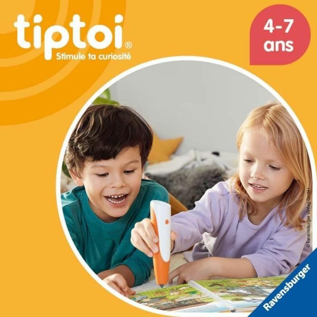 Ravensburger - tiptoi® - Zestaw startowy - Czytnik + książka "Encyklopedia ciekawskich p'tits" - Elektroniczna gra edukacyjna bez ekranu - Od 4 lat - wersja francuska - 00176