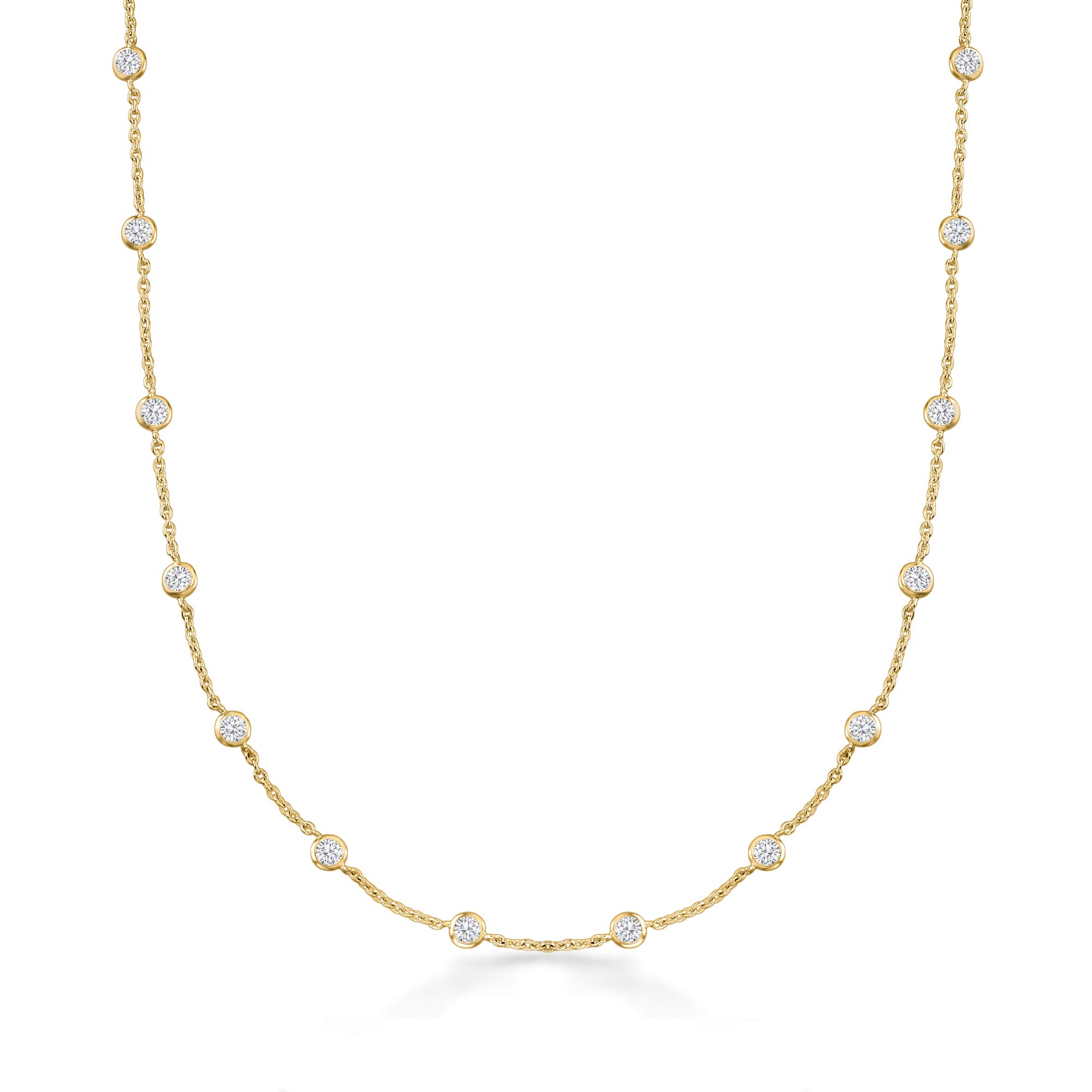 Ross-Simons 4.50 ct. t.w. CZ Station Necklace