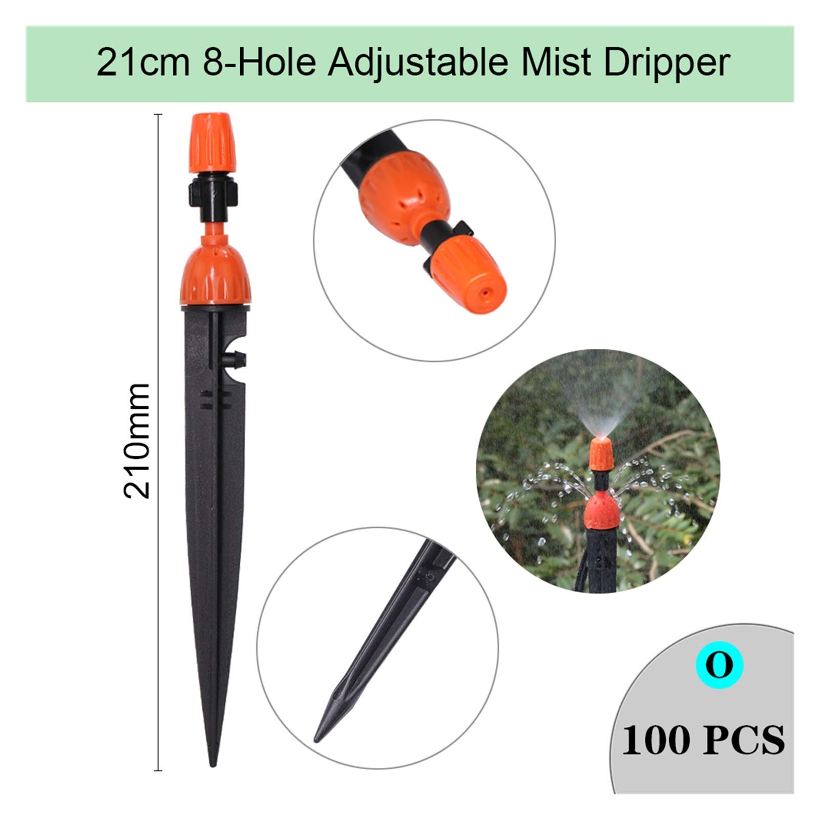 Per il giardino 90/180/360 gradi regolabile 13 cm di irrigazione per l'inserimento del ghinding di inserimento del terreno 4/7mm Giardino del tubo del tubo del tubo di annaffiatura del tubo del tubo d