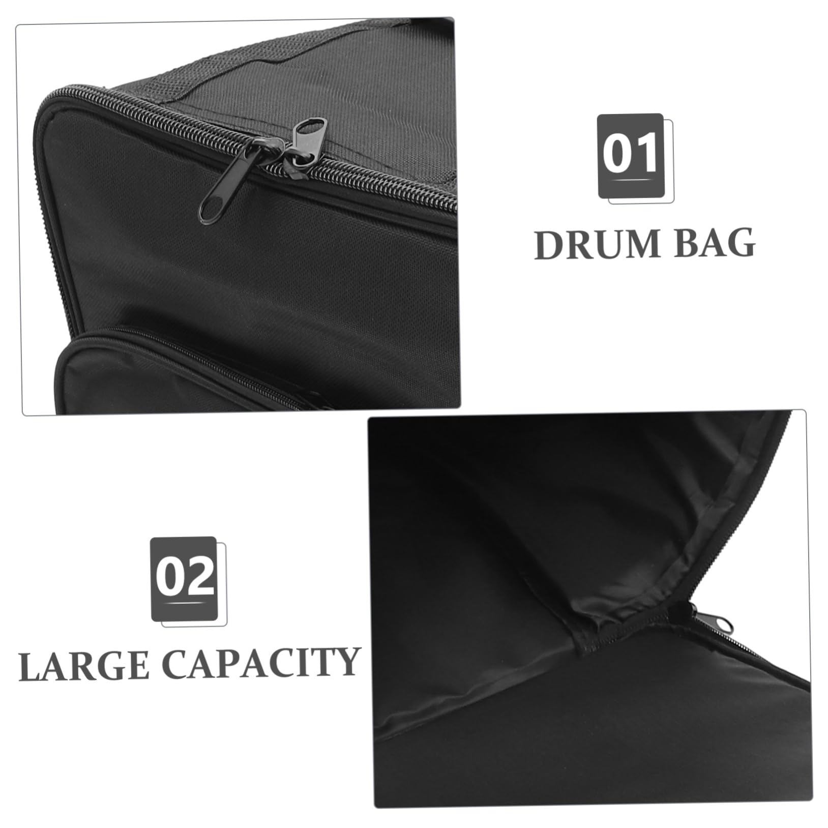 Mochila para Caja de Percusión, Bolsa Negra de Gran Capacidad