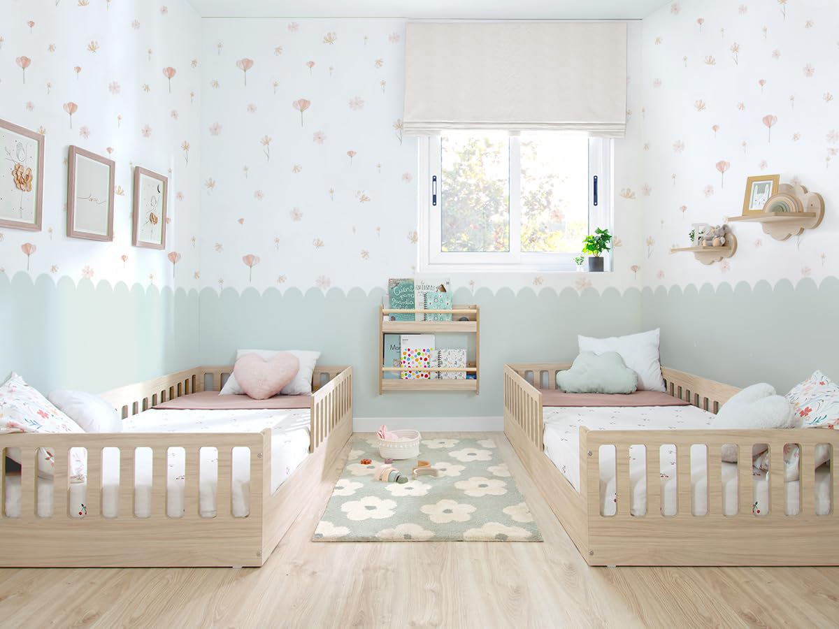 Bainba Cama Montessori BARROTES Creta 90x190 cm (Entrada Izquierda)