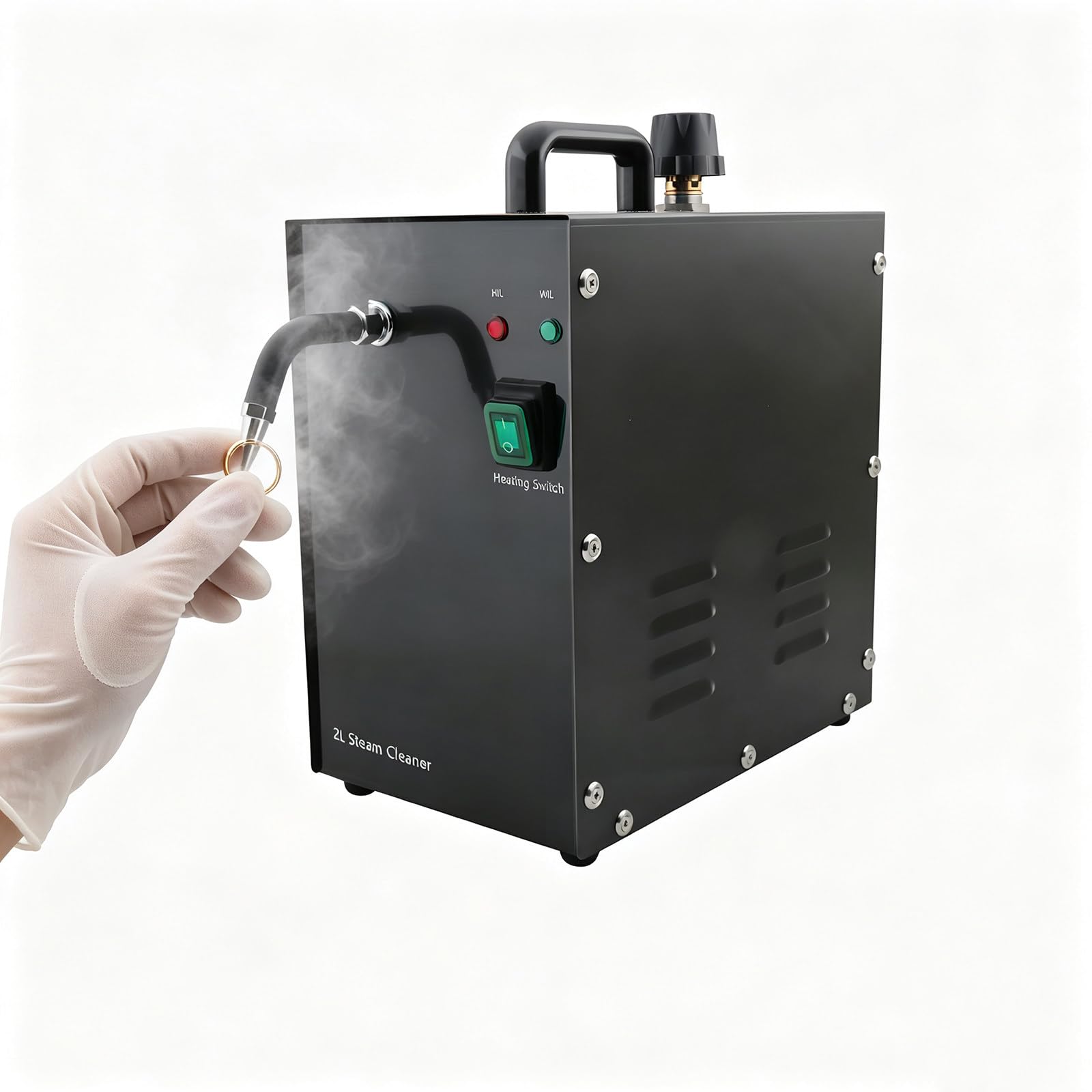 Limpiador de Joyas a Vapor, Máquina de limpieza de Joyas a Vapor Black | Limpiadora de piedras preciosas 1300W 2L