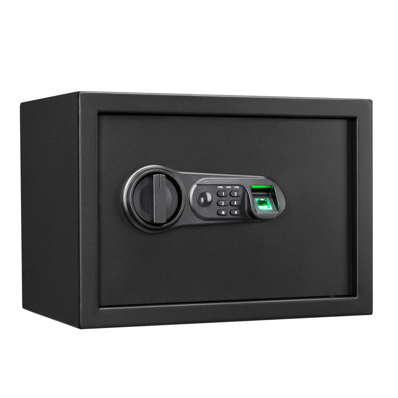 Floordirekt Cassaforte Catoca 25 x 35 x 25 cm - Cassaforte per mobili con impronte digitali e serratura a combinazione, piccola cassaforte da parete per casa, cassaforte con chiave