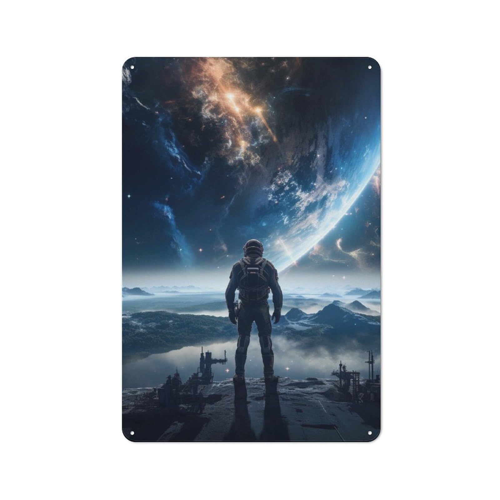 Junmoney Astronomical Journey Retro Tin Wall Plaque 30X20cm For Home Office Or Studio, Wall Decoration For Home Offices And Studios
