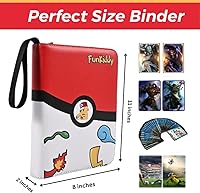 Vista 4 de Carpeta de tarjetas de 4 bolsillos para coleccionar tarjetas con 55 fundas extraíbles, estuche para coleccionar tarjetas intercambiables, regalos