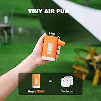 Vista 6 de Mini bomba de aire portátil con luz, batería recargable de 1200 mAh, inflado rápido de 4 kPa, compacta para campamento, flotadores de piscina e
