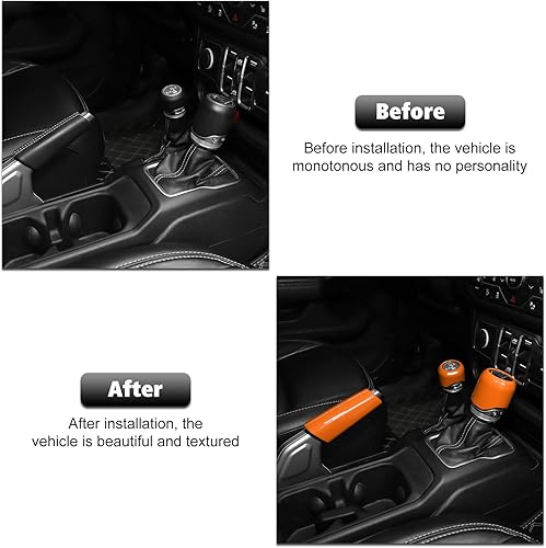 Miniatura 4 de RT-TCZ Cubierta de la perilla de la palanca de cambios, cubierta del freno de mano, modo de conducción, accesorios interiores decorativos para Jeep