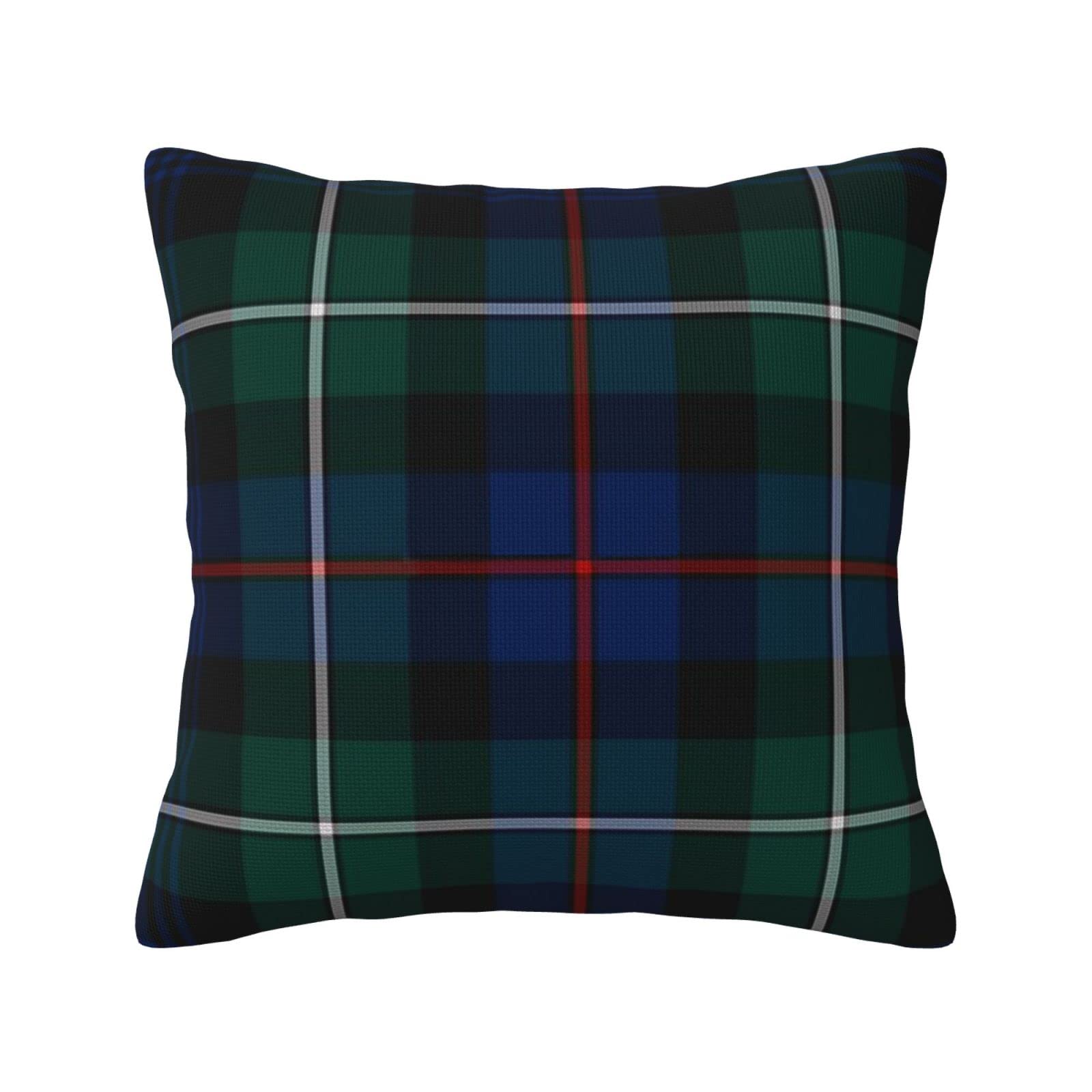 Cushion Cover Clan Mackenzie Classic European Tartan Linen Pillow Case for Sofa Bed Decor 45x45cm