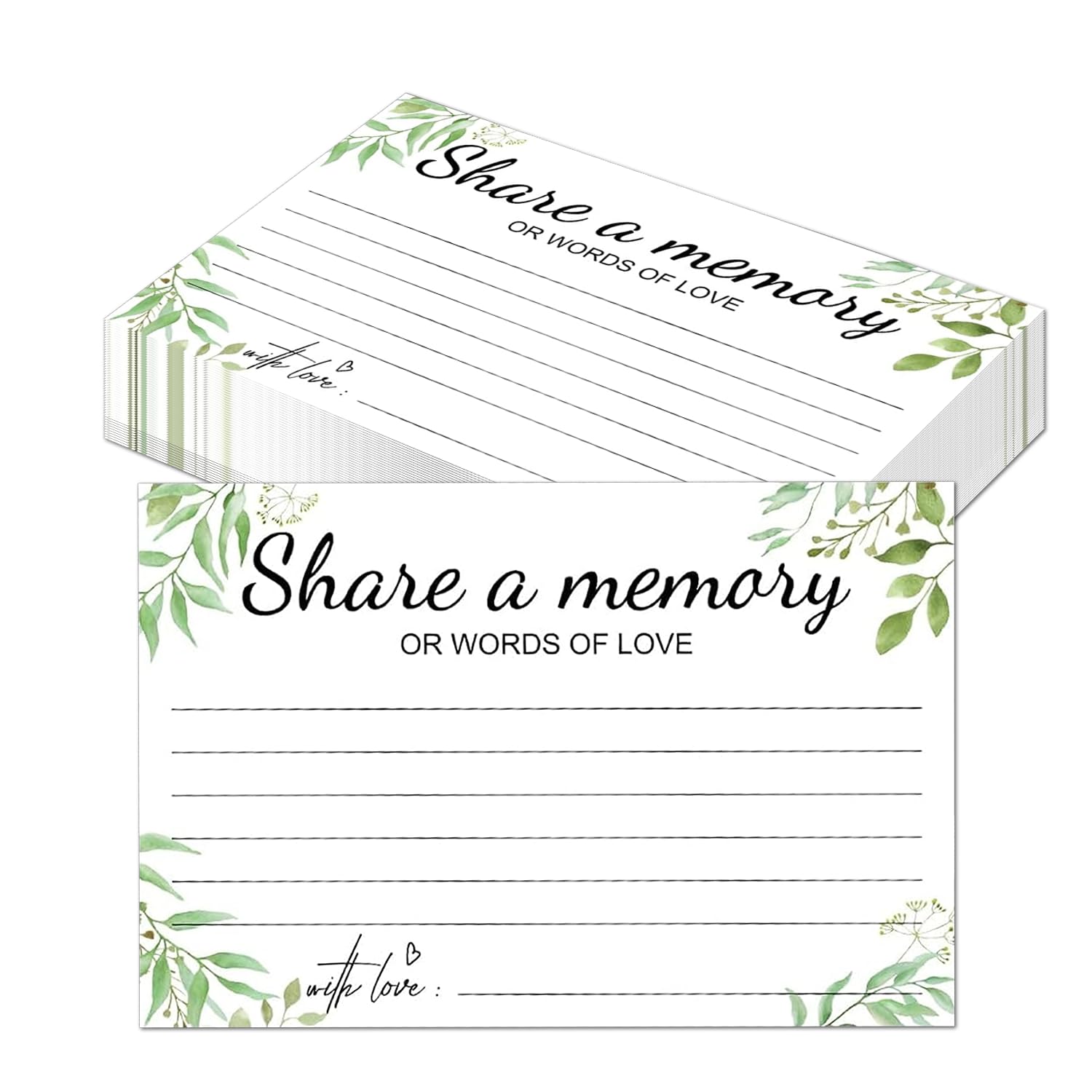 Leseogye 50Pcs Share a Memory Card, Funeral Memorial Cards, Memory Book Cards for Retirement, Memorial, Anniversary, Graduation, Birthday, Bridal Shower Game