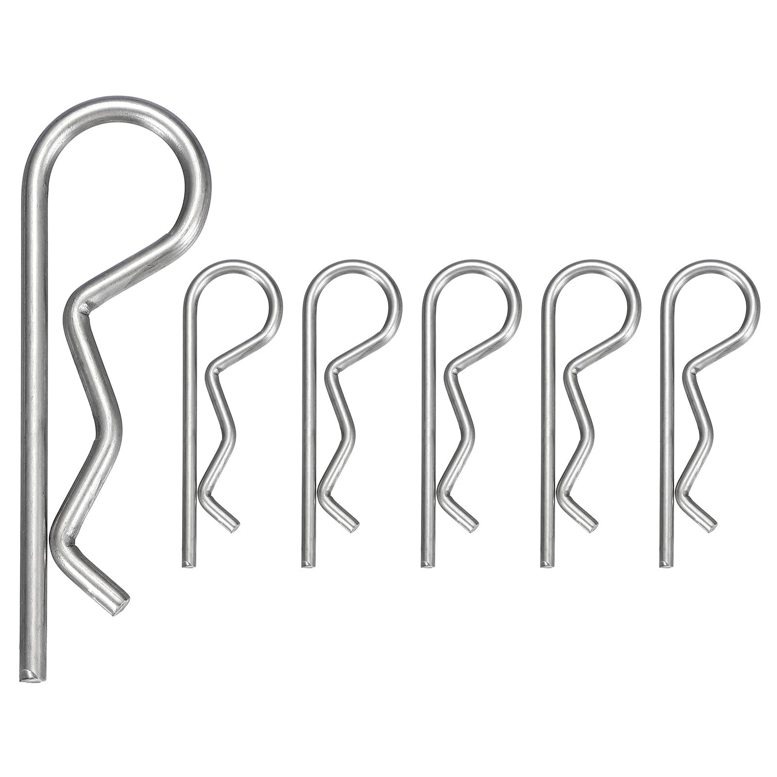 sourcing map 6pcs Cotter Pins (M3.5 x 75mm) - Heavy Duty R Clips Hitch Pin Clip Hardware Pins 304 Stainless Steel Spring Fasteners, for Trailer/Lawn Mowers/Tractor/Truck