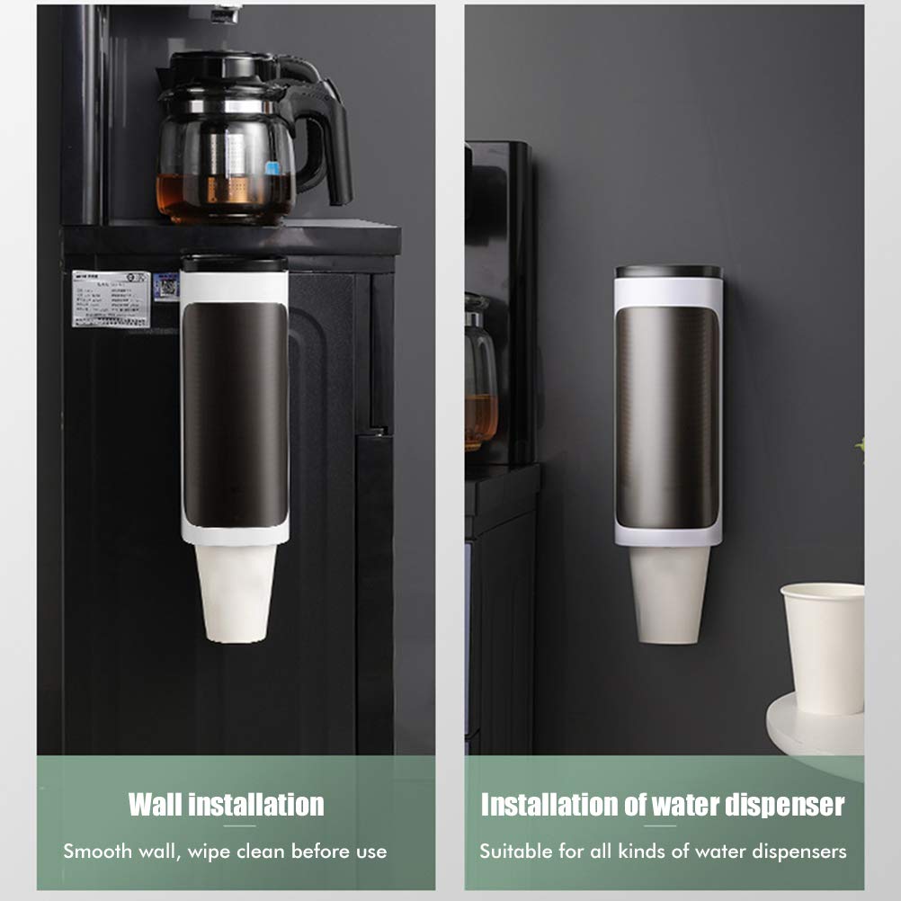 Dispenser Per Bicchieri Di Carta - Supporto Da Parete Con Doppio Tubo, Grigio, Capacità 80 Bicchieri - Foto 8