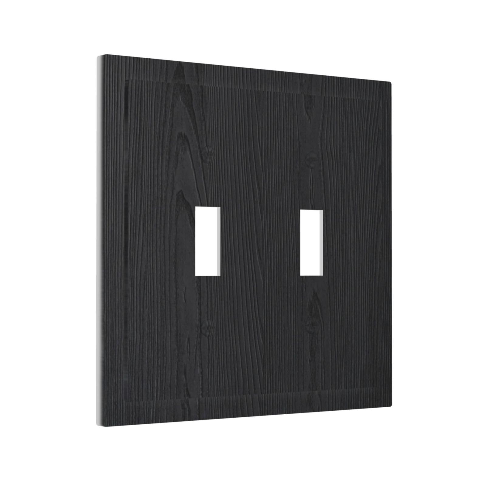 Vintage Wood Switch Plates - Black Rustic Wall Decor -2 Vintage Wood Switch Plates - Black Rustic Wall Decor -2