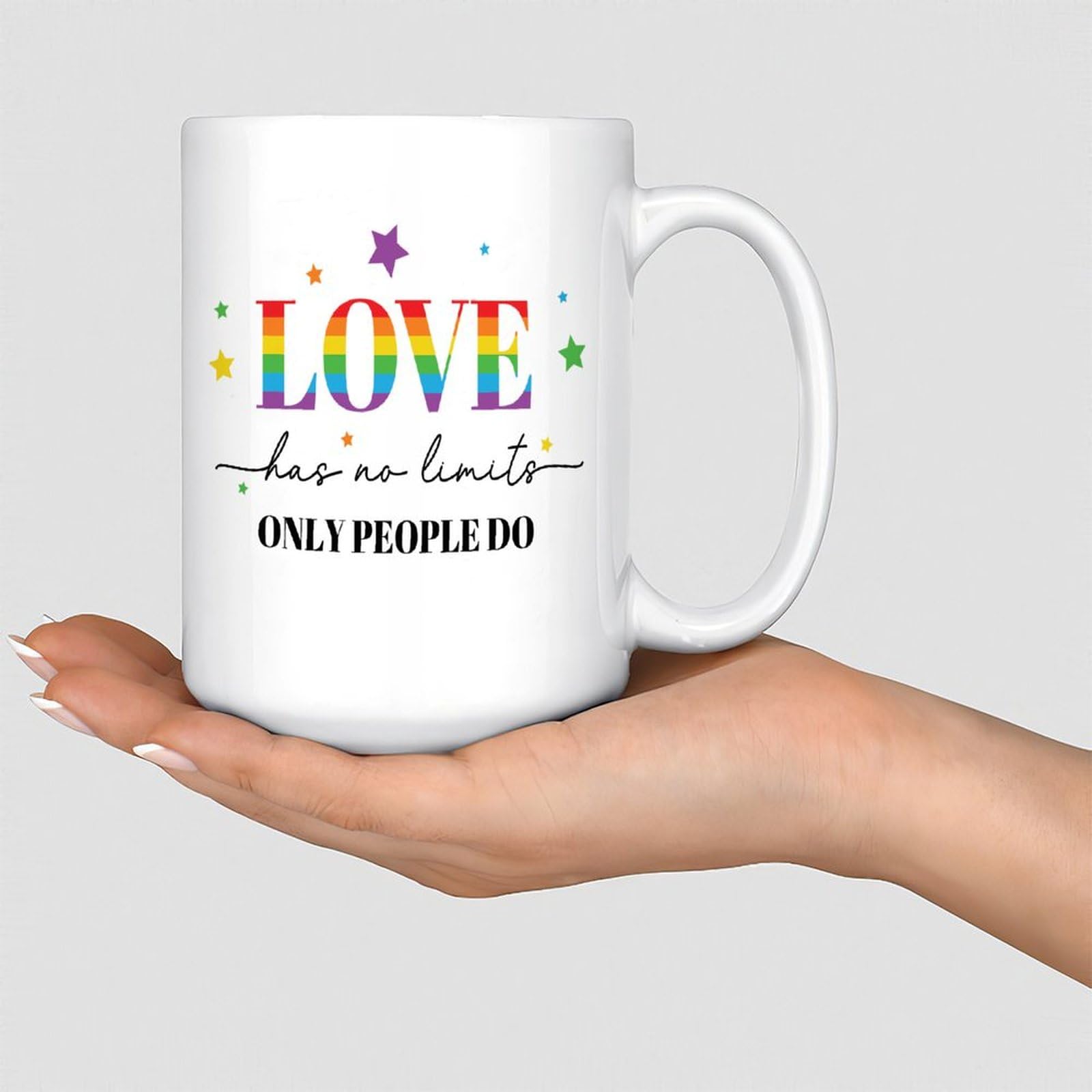 Love Has No Limits Coffee Mugs White Human Rights LGBTQ BLM' Ceramic Coffee Tea Cups Funny Home White Glossy Mug Mother's Day New Year Gift for Girlfriend Retirement 11oz