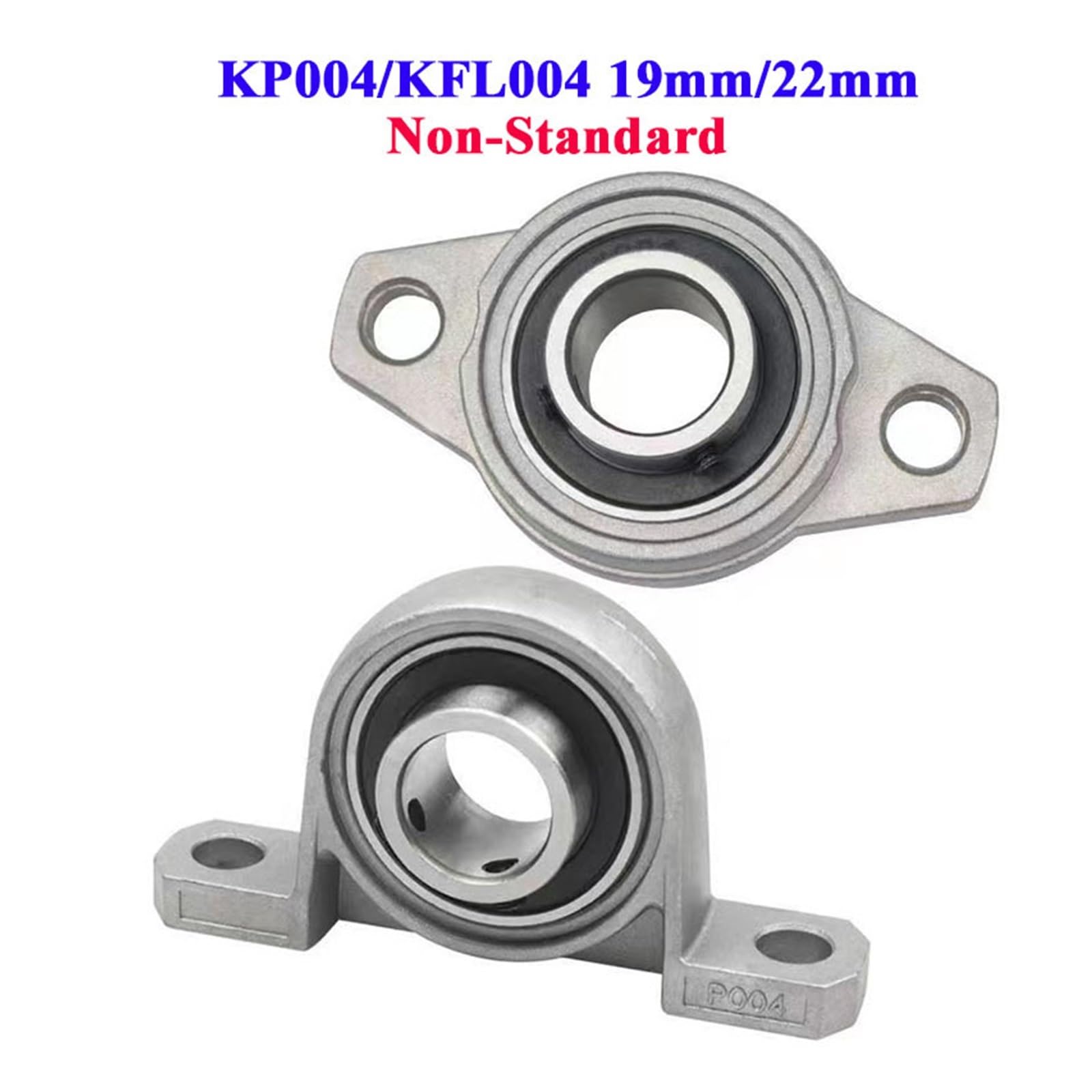 Stehlager 2/4 Stück, nicht standardmäßig, 19 mm, 22 mm Bohrungsdurchmesser, Innenkugellager aus Zinklegierung mit Stehlagereinsatz(KFL004 19MM,2pcs)