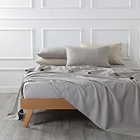 Vista 2 de Royal Hotel Bedding Juego de sábanas vintage de mezcla de lino belga y algodón, algodón hipoalergénico prelavado, tejido de percal fresco