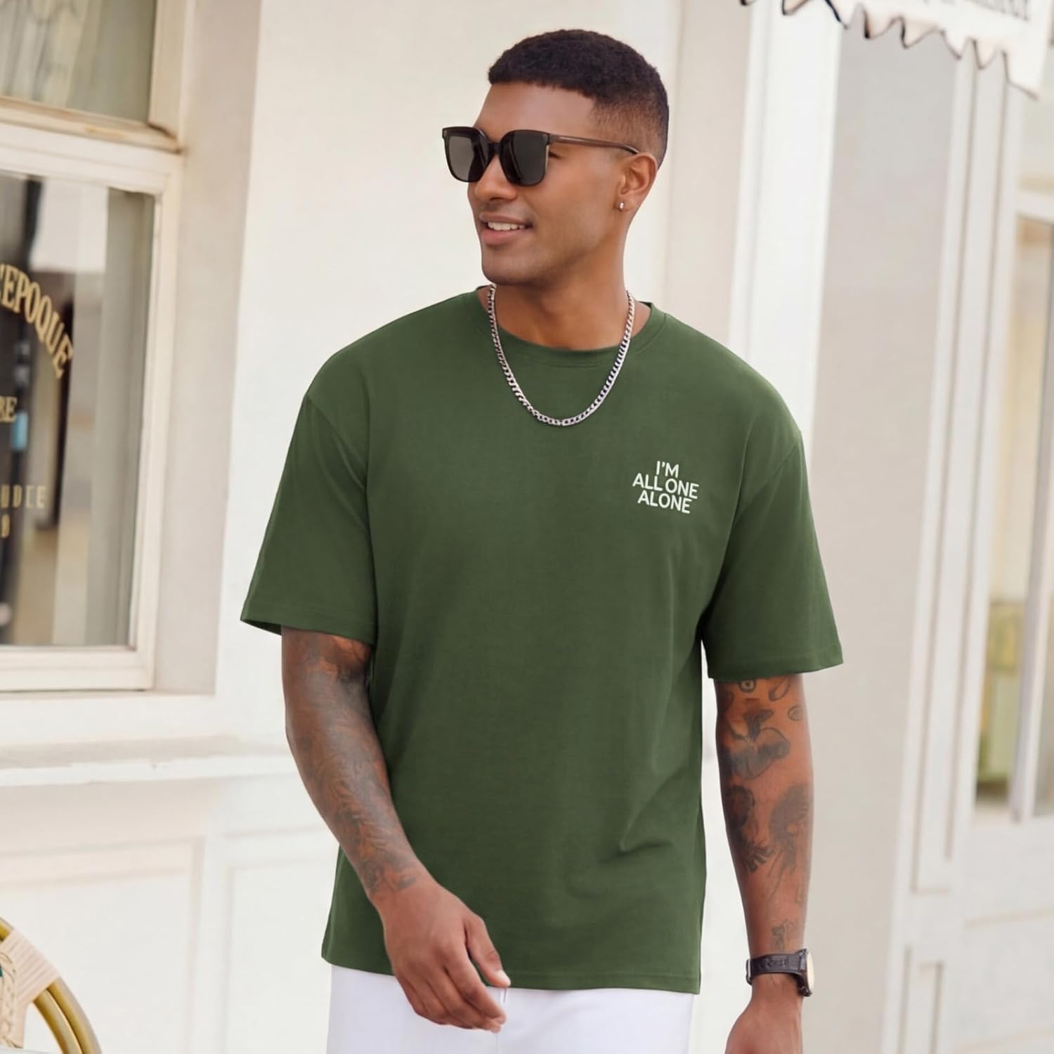 Mens Graphic Tees Vintage T-Shirts Oversized Letter Print Casual Crewneck Short Sleeve Rapper Streetwear Tops - Image 2