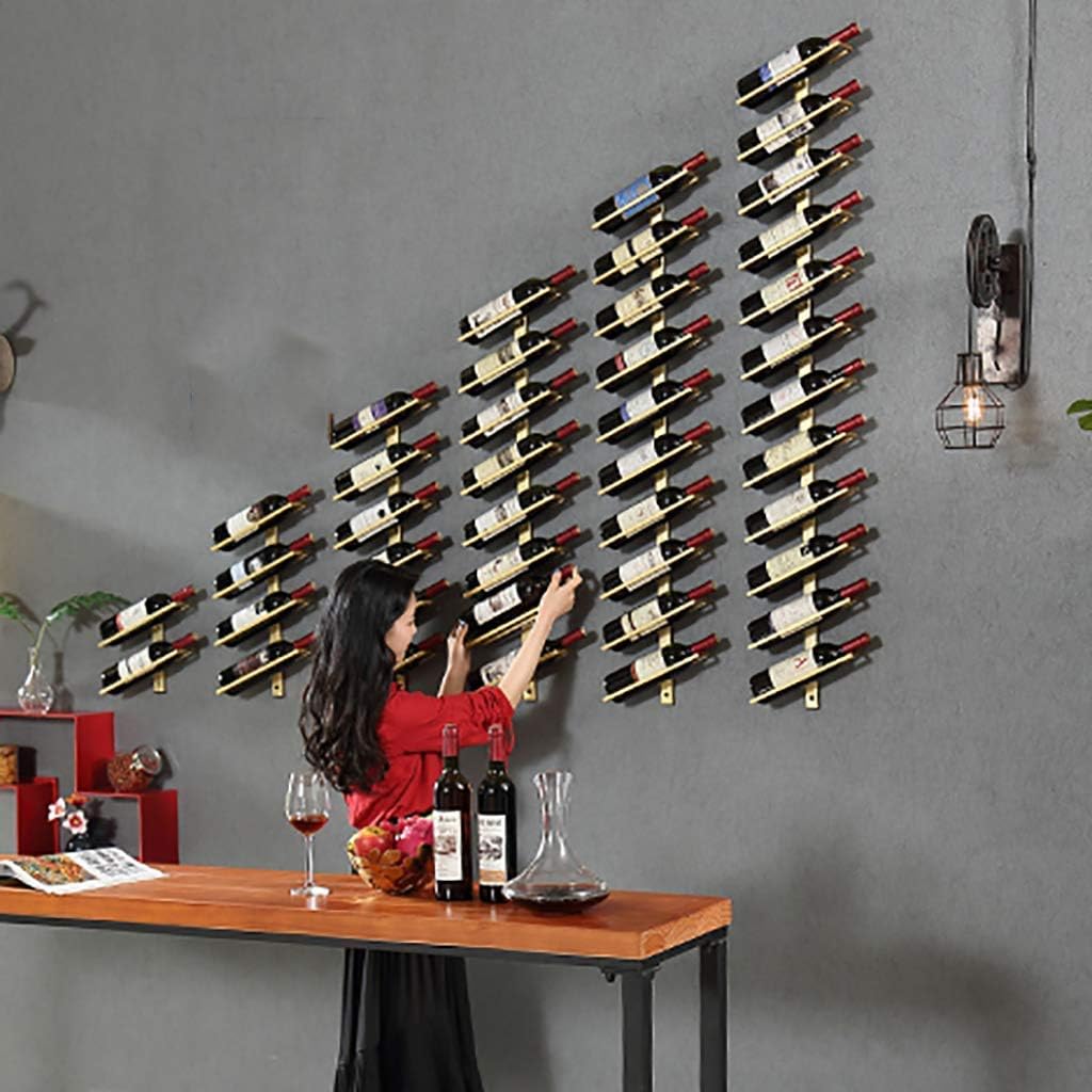 Organize Kitchen Wine Rack Wall Mounted Metal Tall Vertical Wine Rack for 4/6/8 Bottles Wine Shelf Bottle Stand Bottle Holder Small Wine Rack for Bar Wine Cellar Kitchen/C image 5