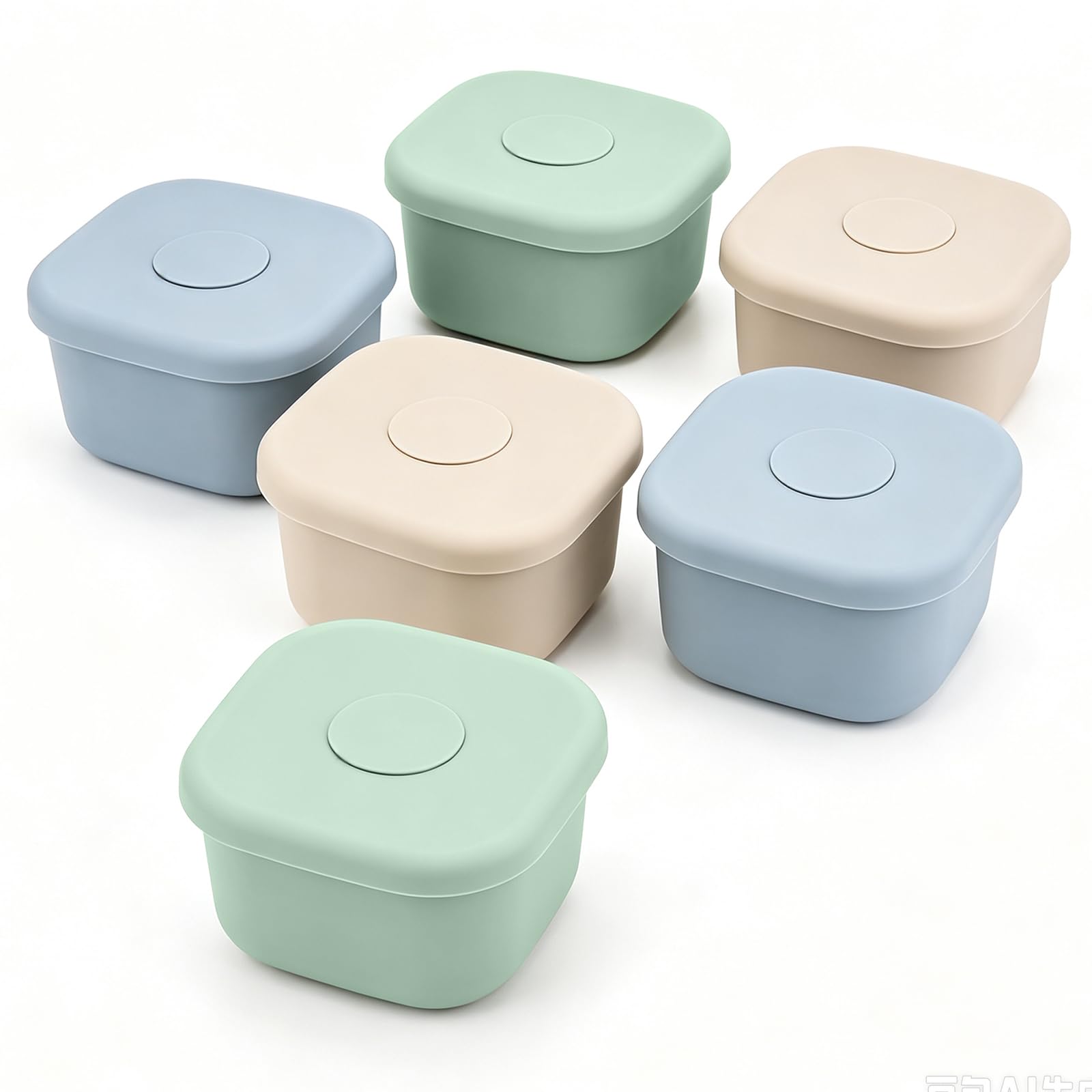 PewinGo Contenitori Pappa, 6 x 150 ml in Silicone, Vasetti per Svezzamento | Porziona pappe, frutta, verdure e yogurt fatti in casa con contenitori flessibili, pratici per la conservazione quotidiana