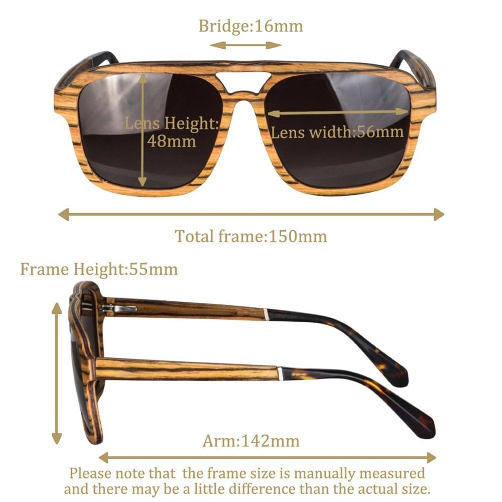 Okulary przeciwsłoneczne z drewna w stylu vintage, męskie, okulary przeciwsłoneczne z polaryzacją, modne okulary z naturalnego drewna