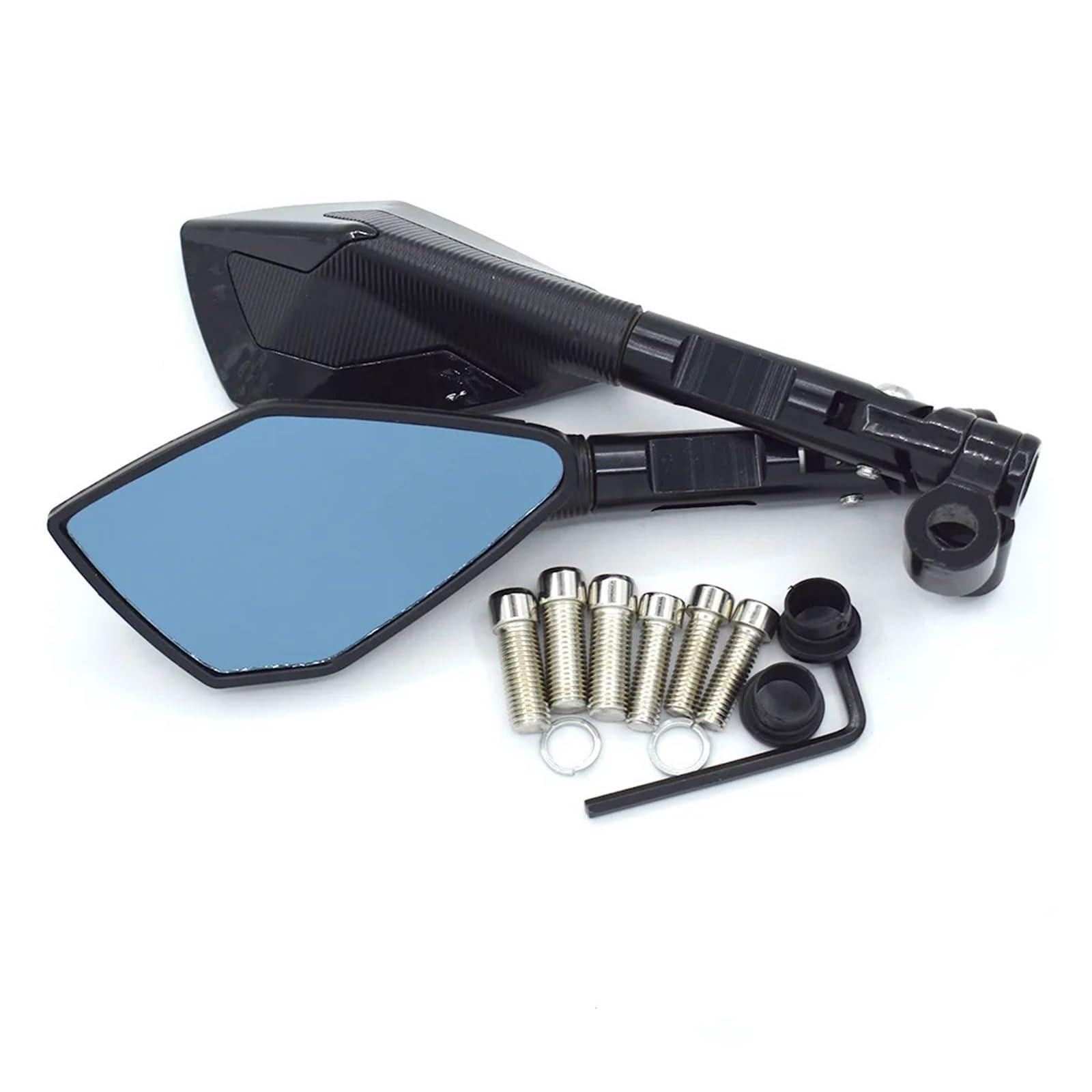 Specchietti per manubrio motocicletta Motocicletta Adatto Per Accessori Moto Specchietto Laterale In Lega Di Alluminio Per Suzuki(Black)