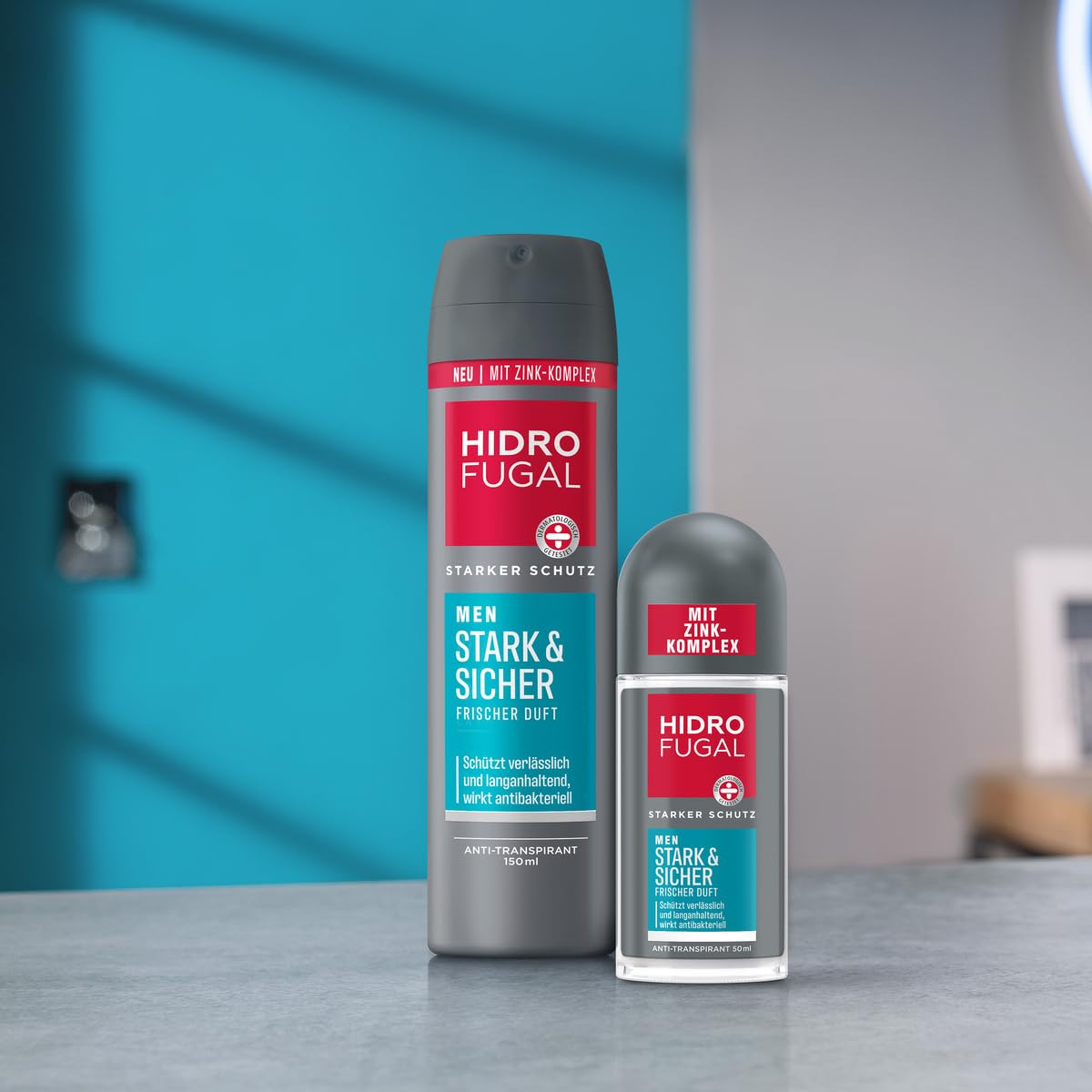 Hidrofugal Men Stark & Sicher Roll-on (50 ml), Deo Roll-on mit starkem Antitranspirant Schutz und frischem Duft, langanhaltendes Deo für Männer ohne Ethylalkohol mit Zink-Komplex Kosmetik