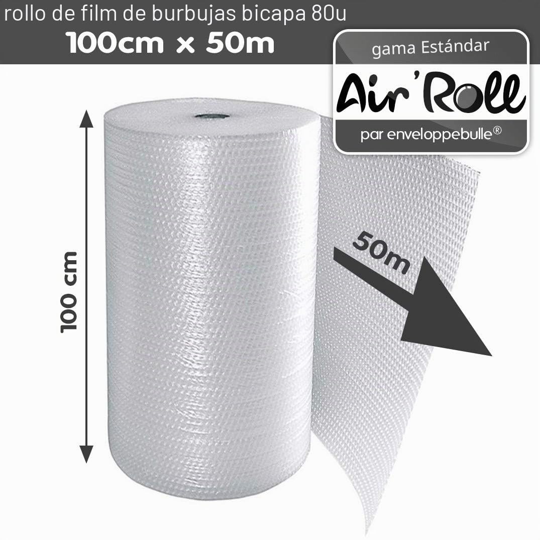 enveloppebulle - Rollo de plástico con burbujas (1 m x 50 m)